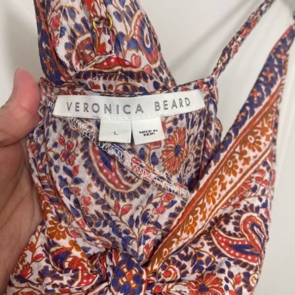 Veronica Beard Red and Purple Midi Dress - Picture 14 of 16